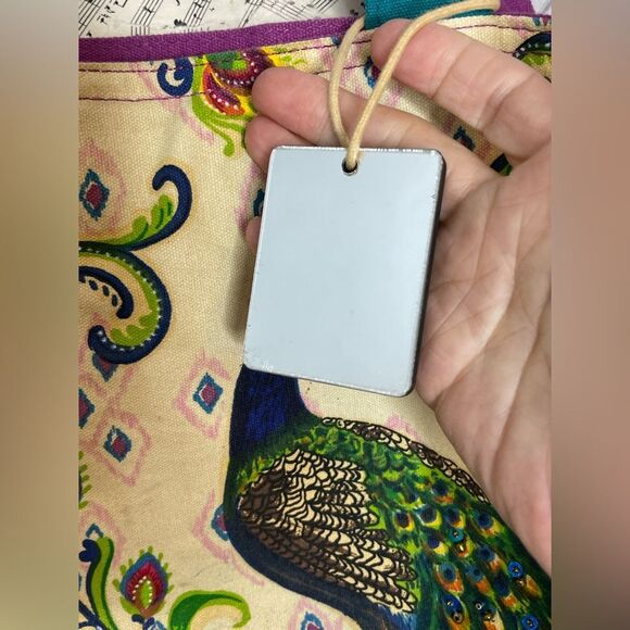 Kate McRostie Canvas Tote Handbag Peacock Design - Picture 13 of 13